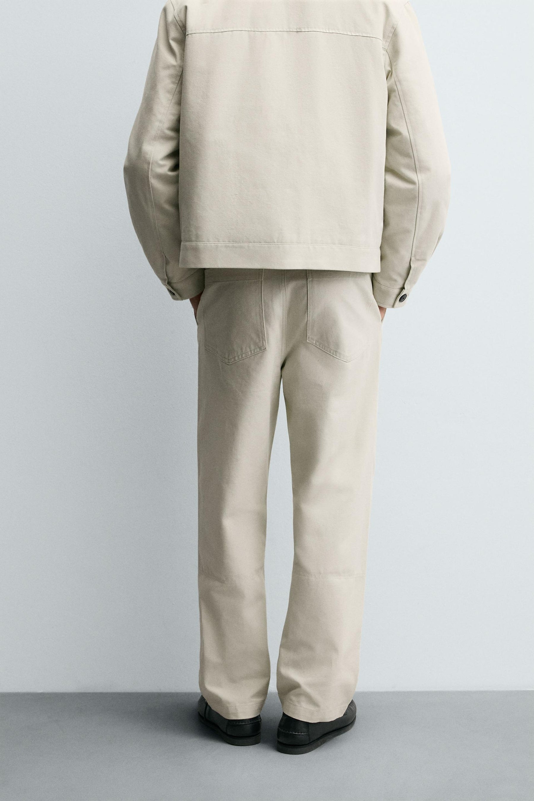 TEXTURED CANVAS TROUSERS - Image 3