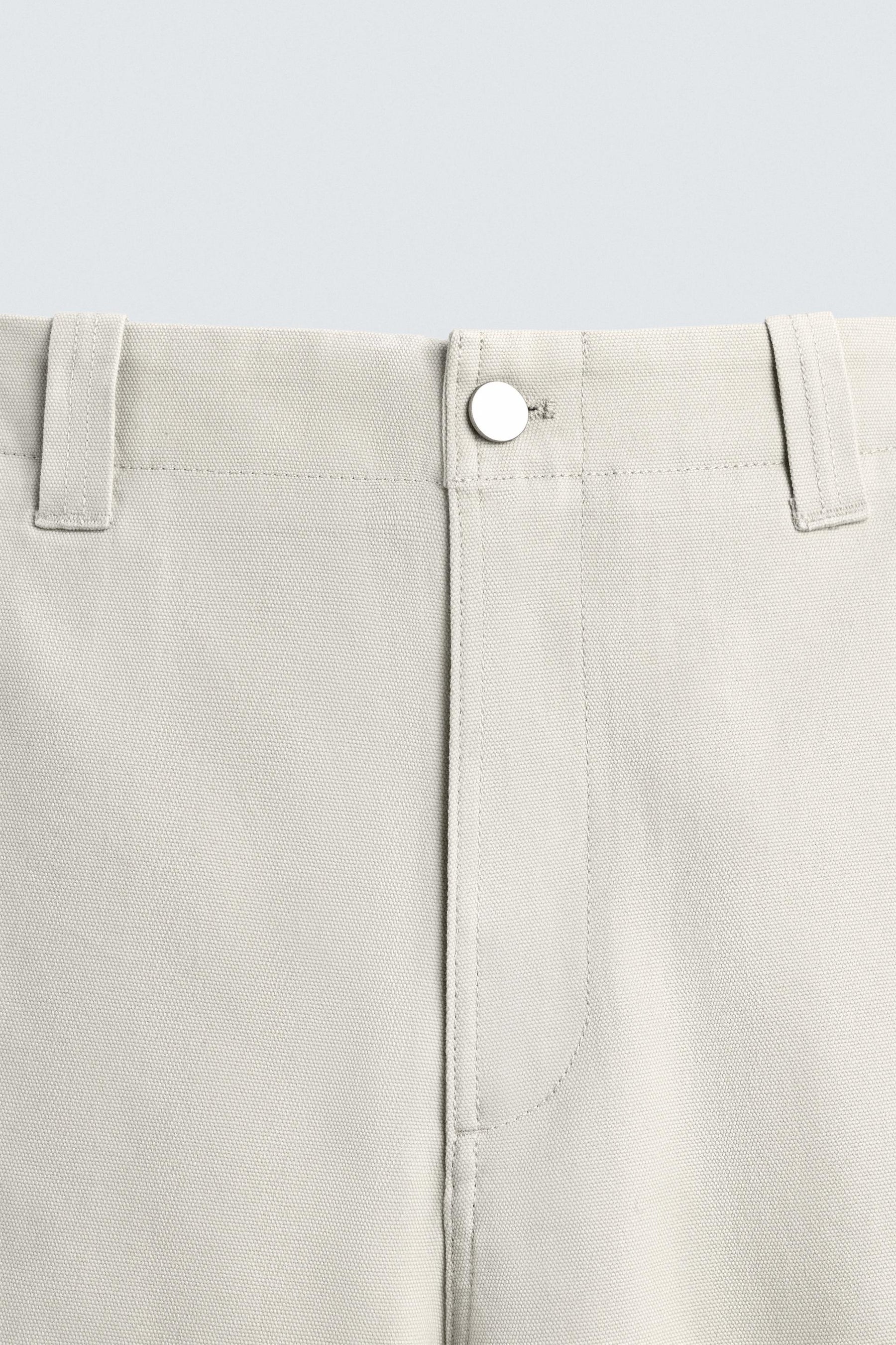 TEXTURED CANVAS TROUSERS - Image 8