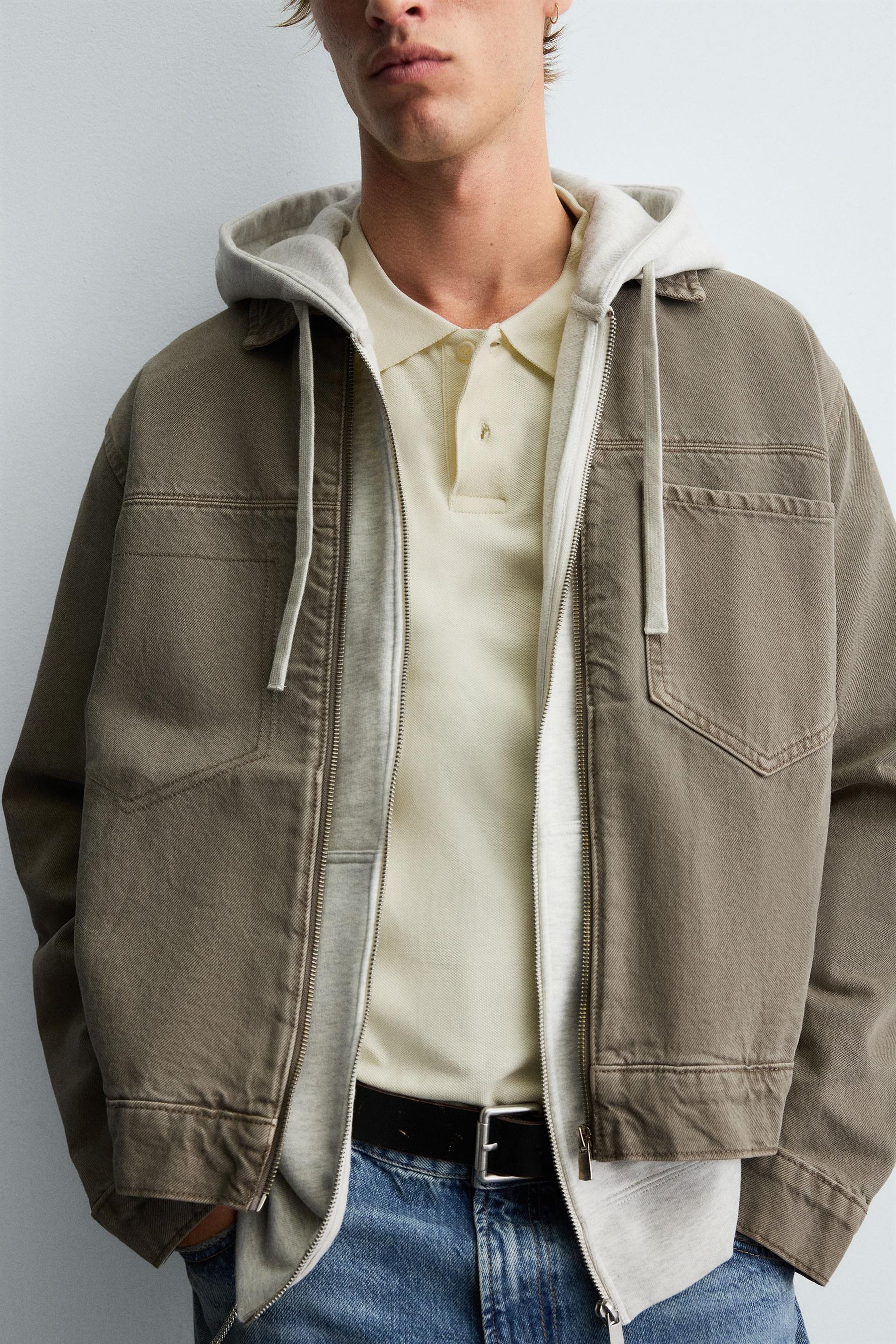 DENIM ZIP-UP OVERSHIRT - Image 5