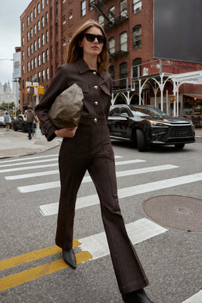 FLARE TROUSERS WITH CONTRAST