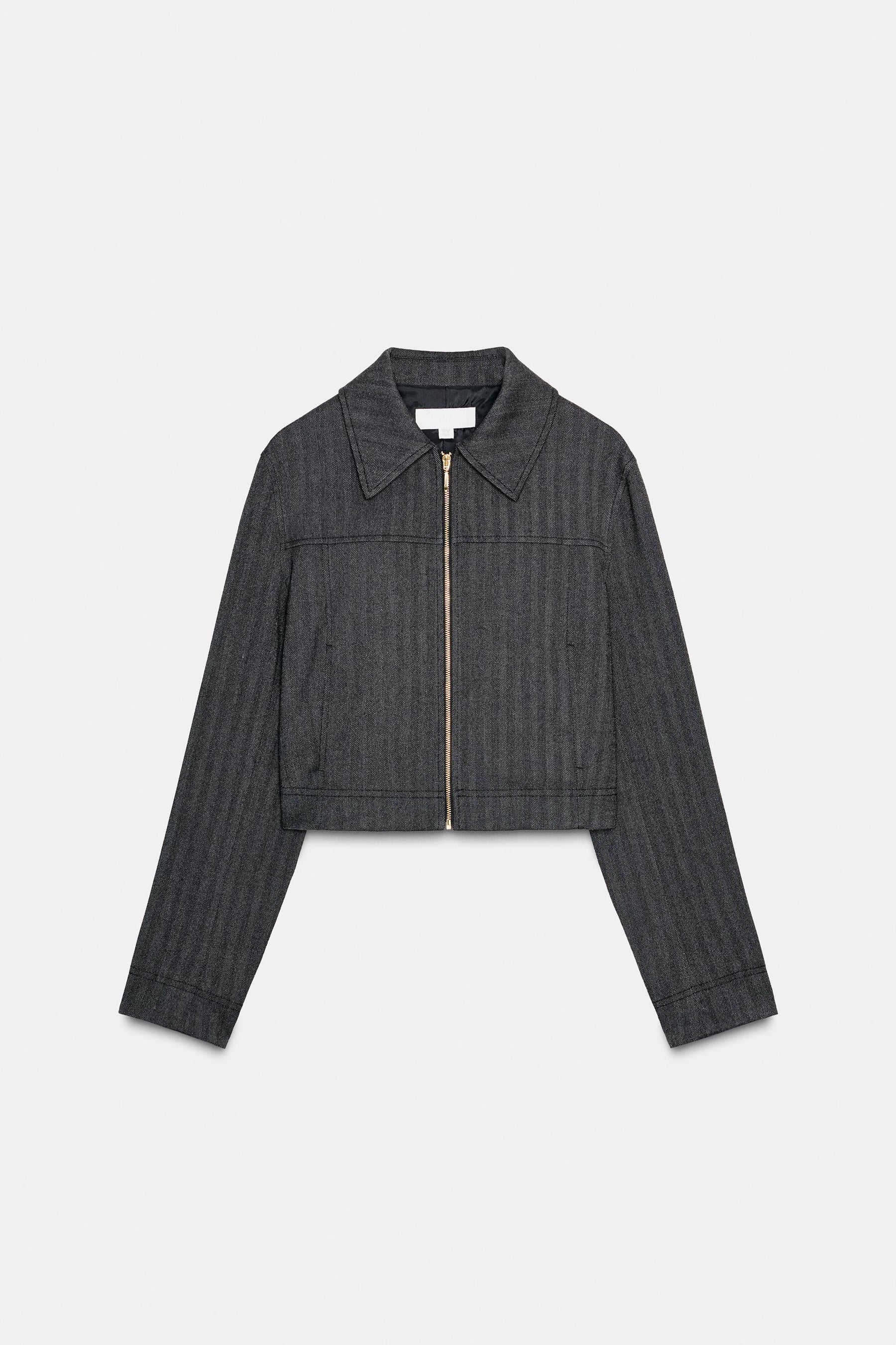 HERRINGBONE CROPPED BLAZER - Image 6