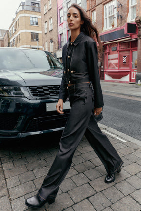 CONTRAST STITCH CROPPED JACKET - Image 4