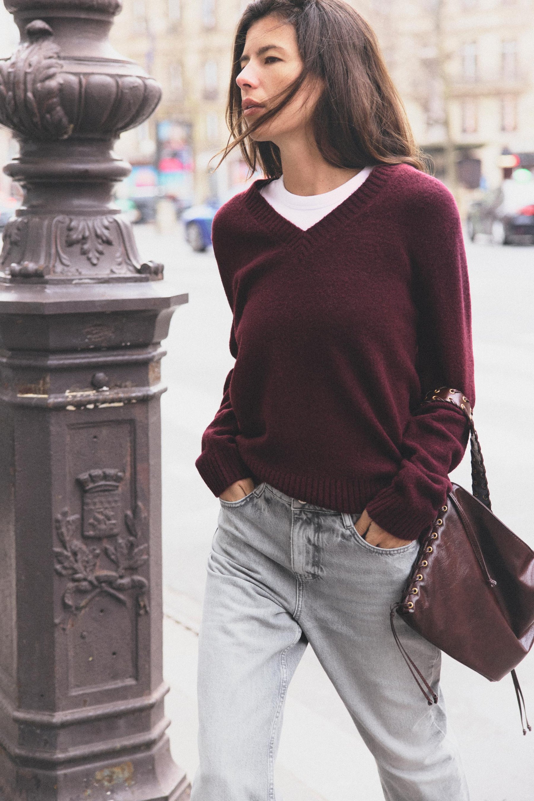 V-Neck Knit Jumper