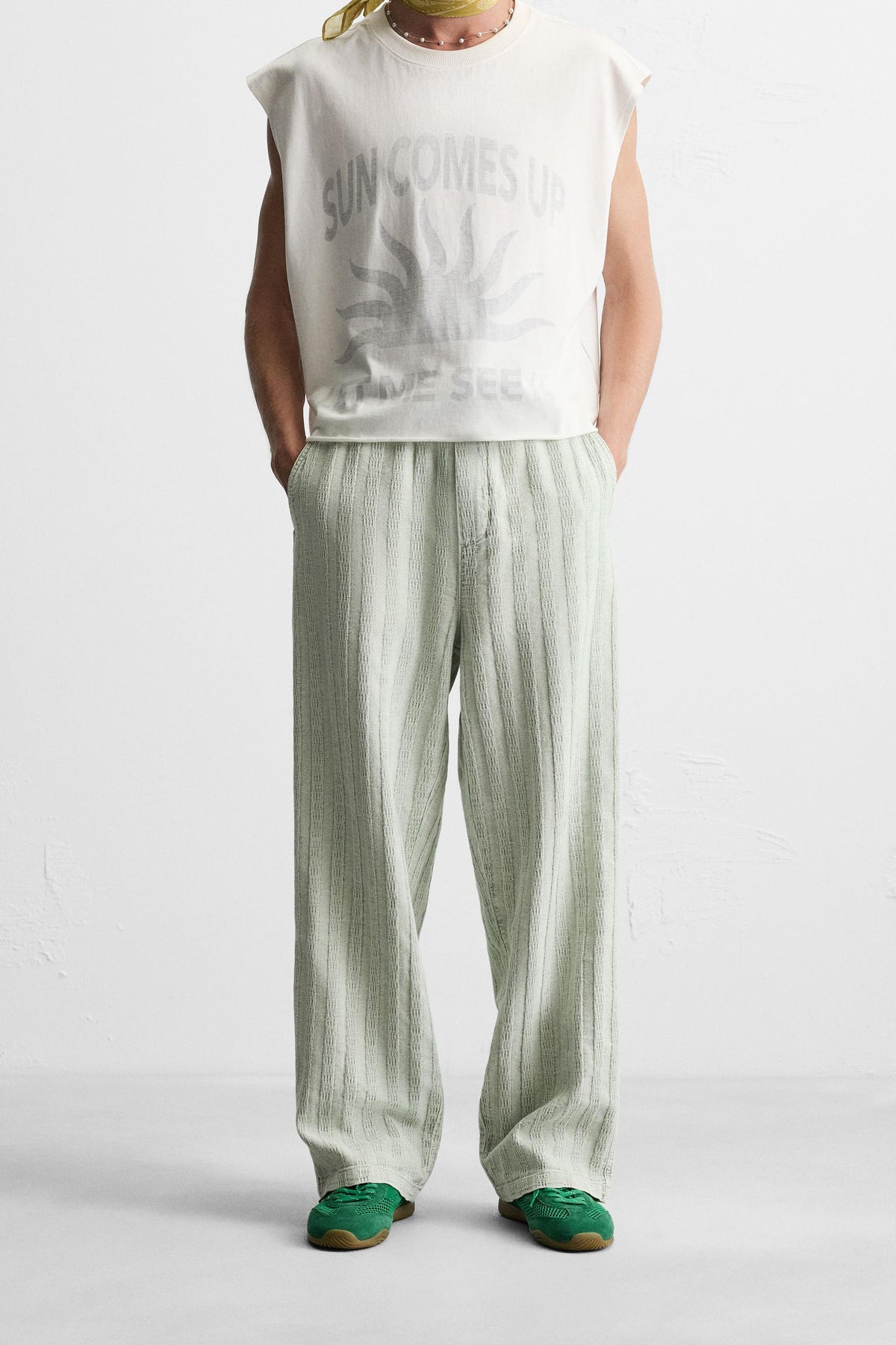RELAXED FIT JACQUARD TROUSERS - Image 2