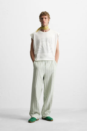 RELAXED FIT JACQUARD TROUSERS - Image 1