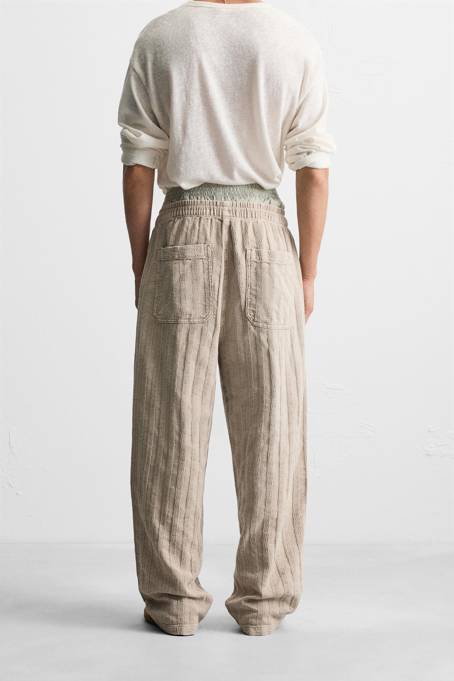 RELAXED FIT JACQUARD TROUSERS - Image 3