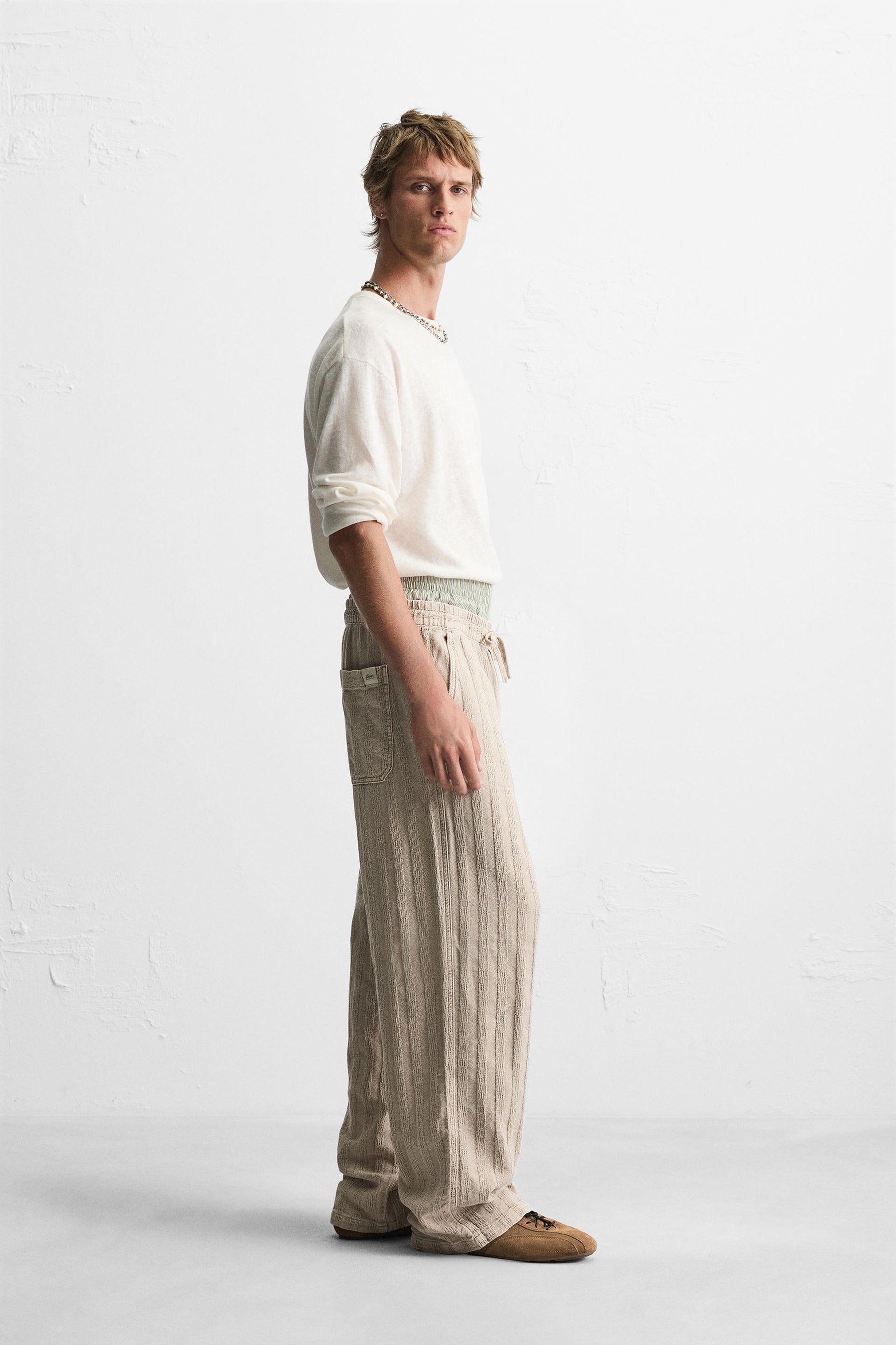 RELAXED FIT JACQUARD TROUSERS - Image 4