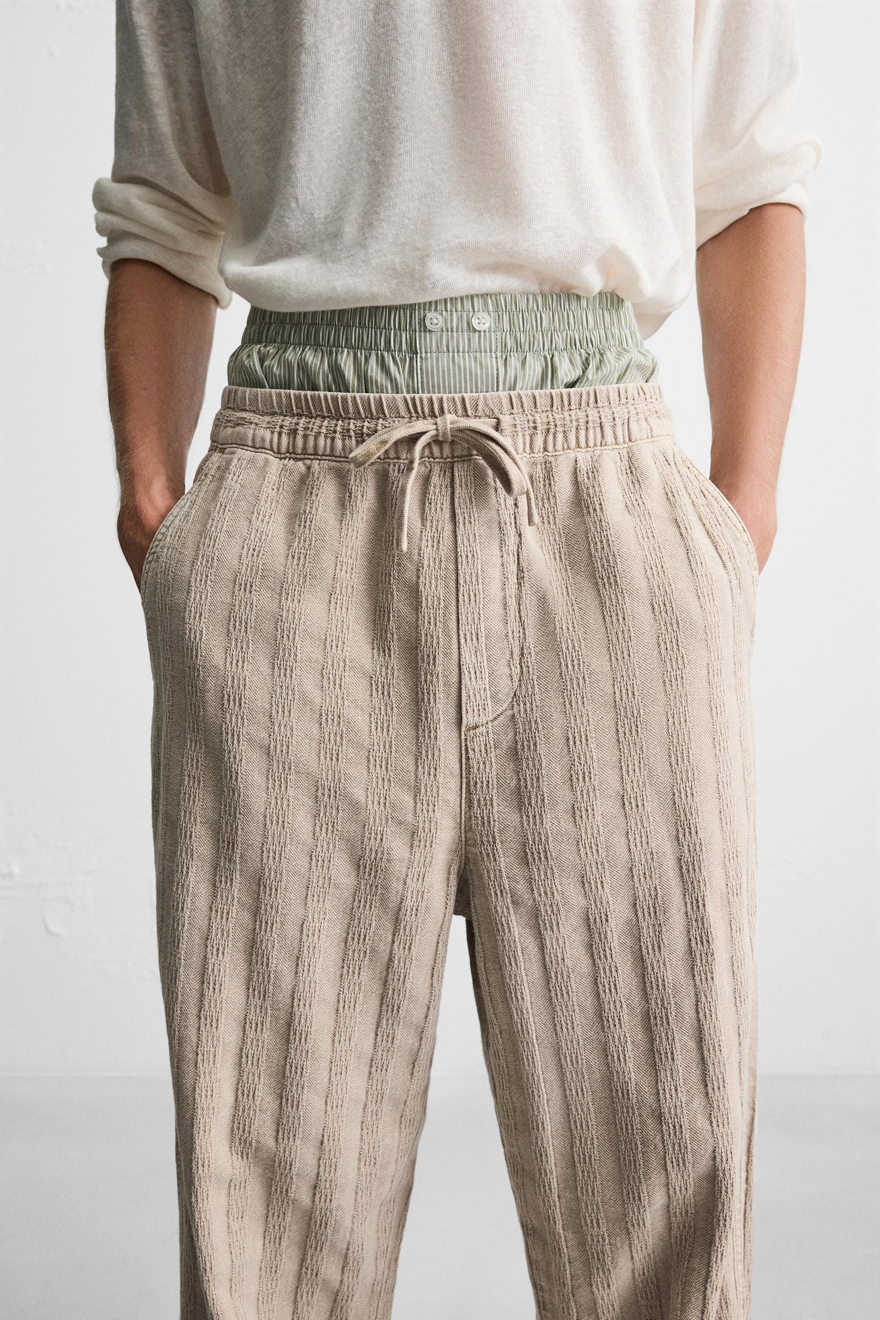 RELAXED FIT JACQUARD TROUSERS - Image 6