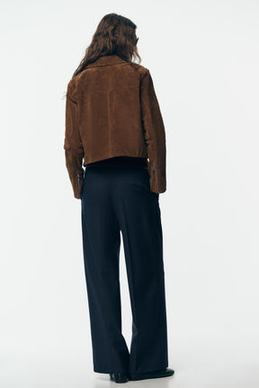 Wide-leg trousers with waistband.