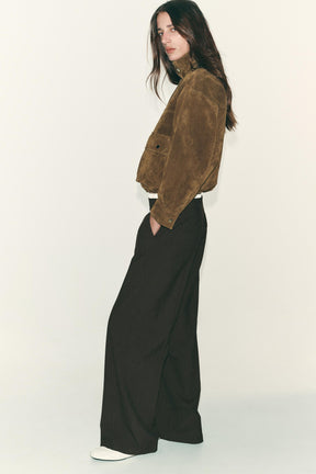 STRAIGHT-LEG TROUSERS DOUBLE WAIST