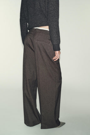 Wide-Leg Houndstooth Trousers