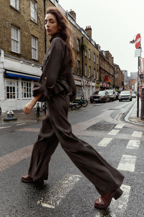 Elastic Waist Wide Trousers