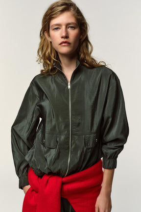 High-Neck Bomber Jacket