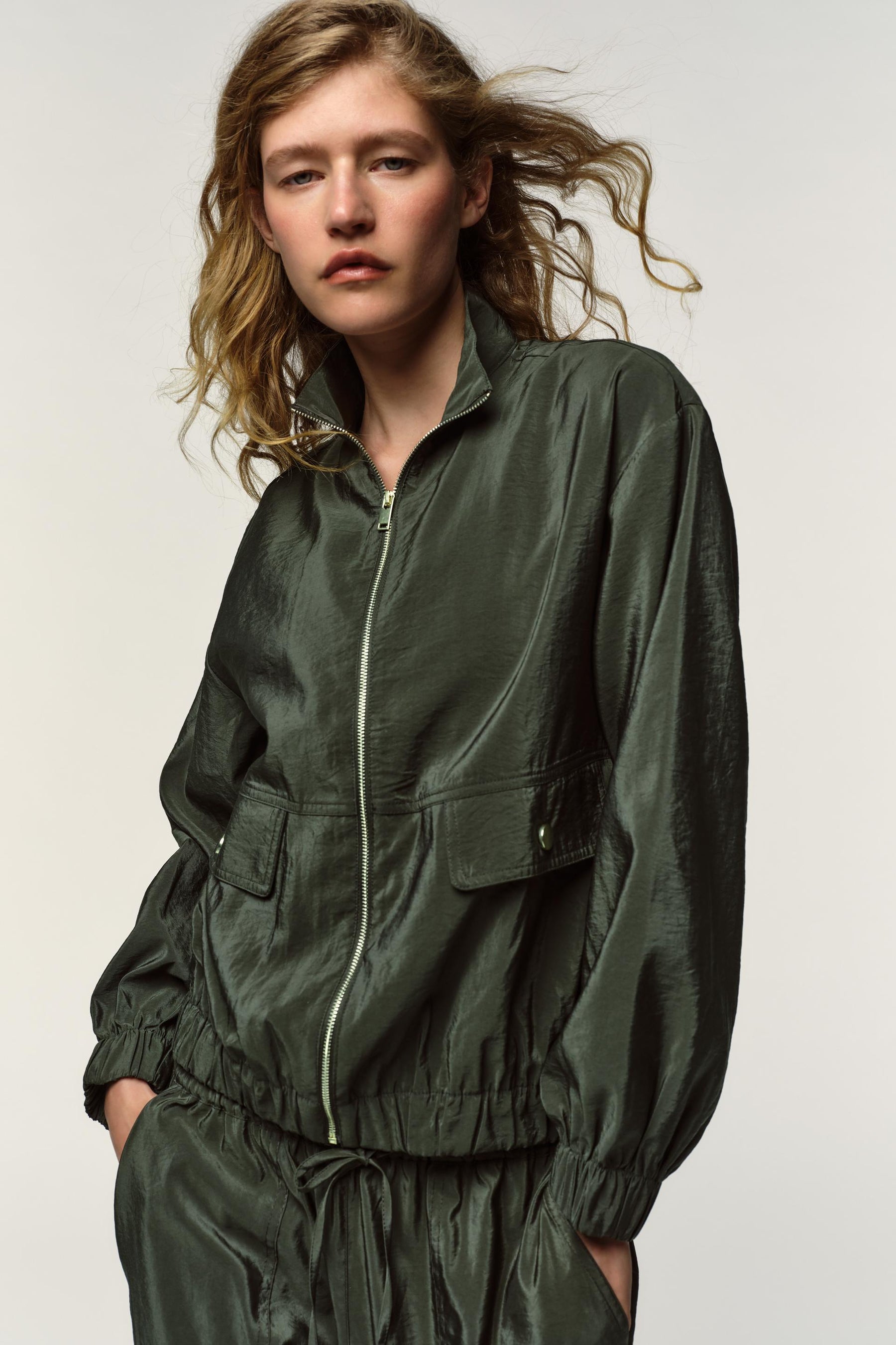 High-Neck Bomber Jacket