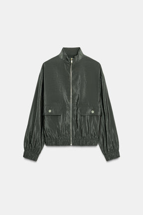High-Neck Bomber Jacket