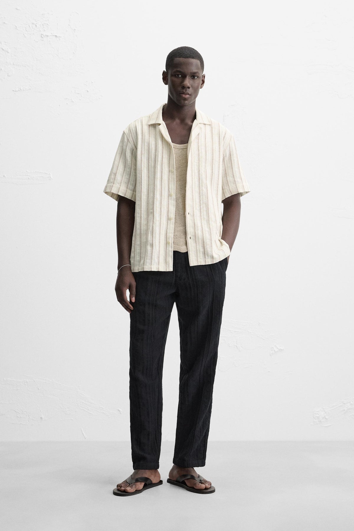 STRIPED TEXTURED SHIRT - Image 1
