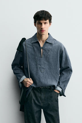 WASHED DENIM OVERSHIRT - Image 2