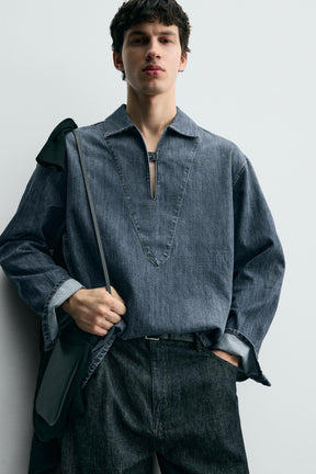 WASHED DENIM OVERSHIRT - Image 6