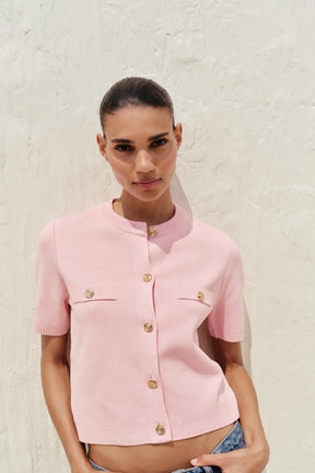 SHORT SLEEVE KNIT CARDIGAN - Image 2