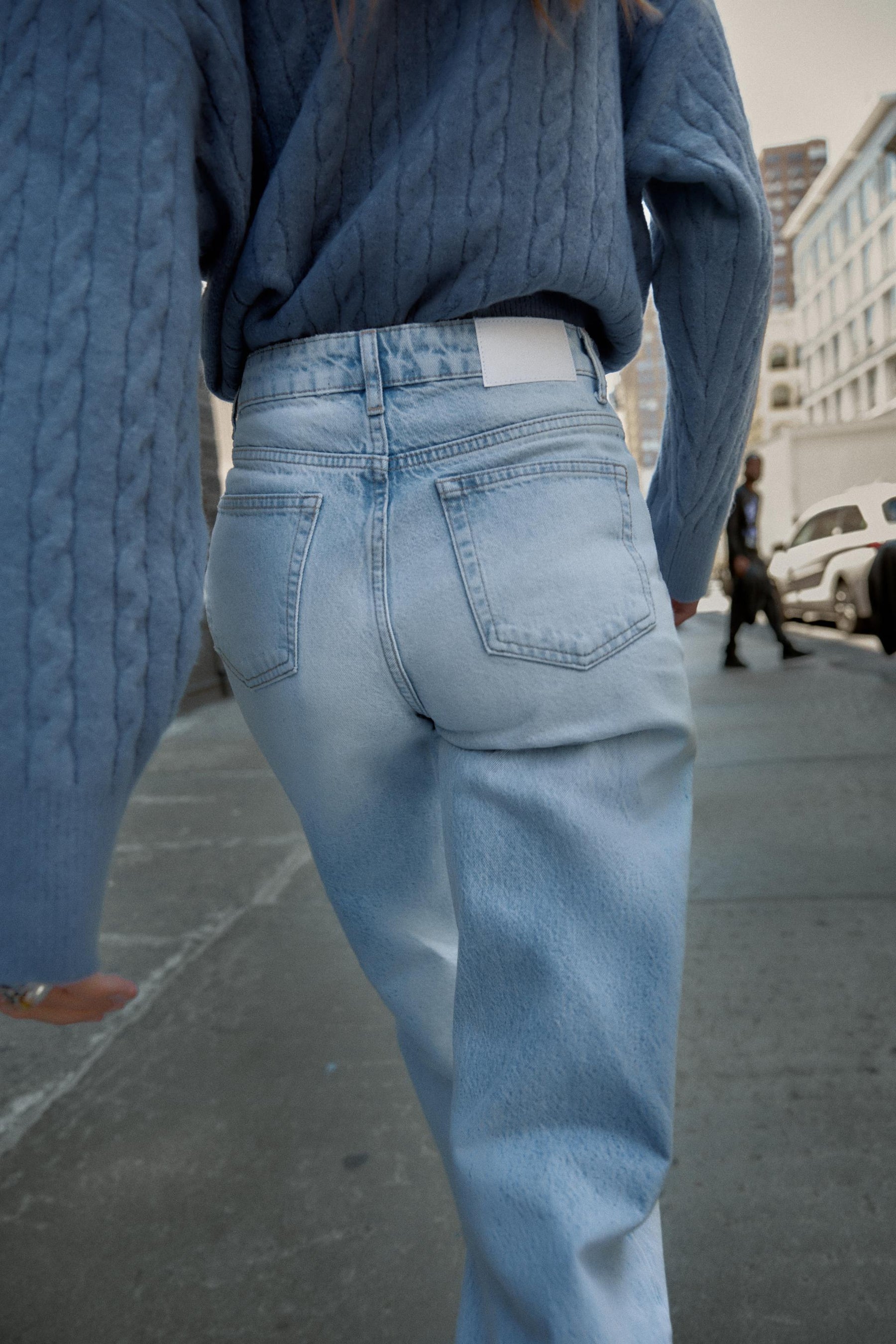 High-waist full-length jeans