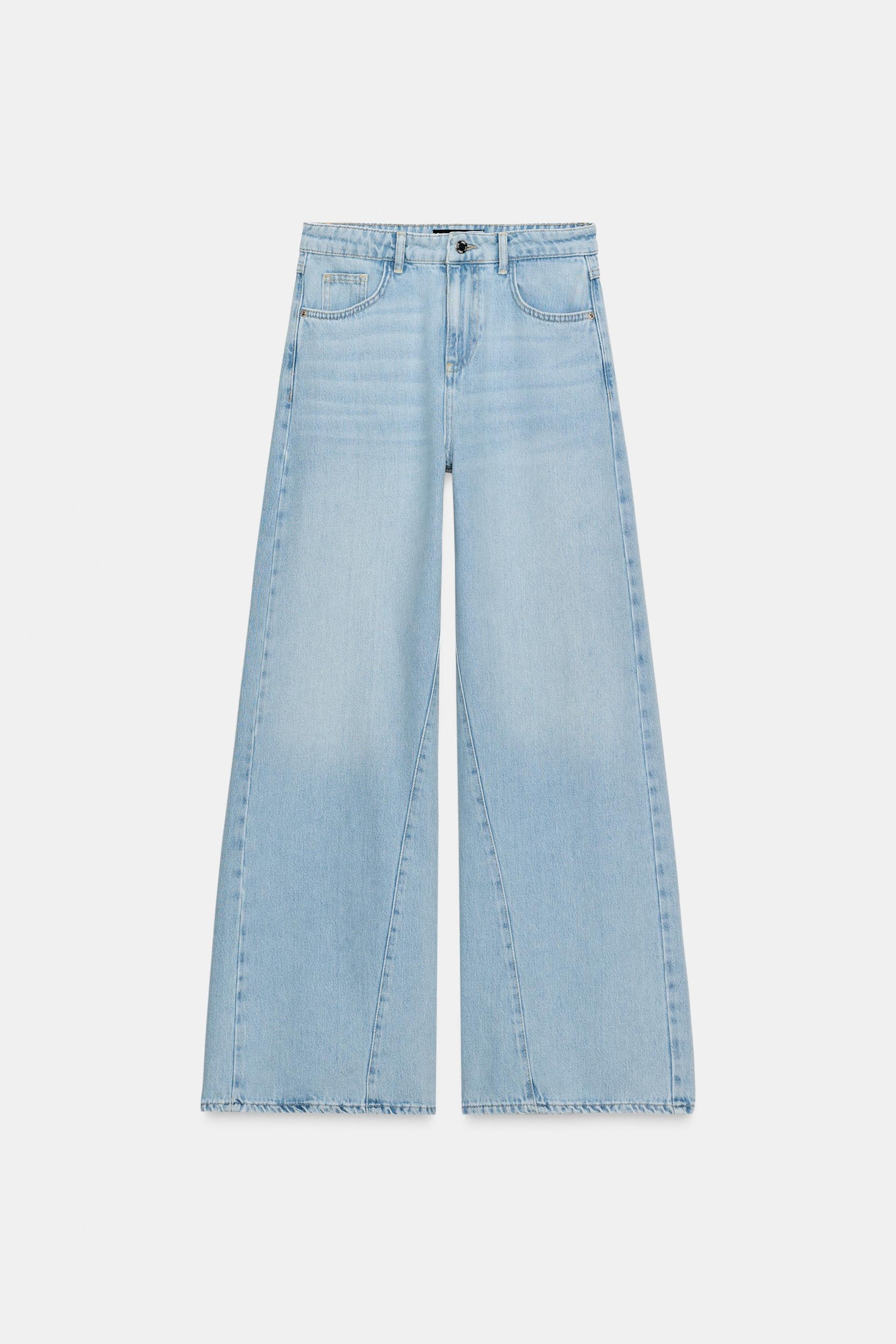 Wide-leg high-waist jeans