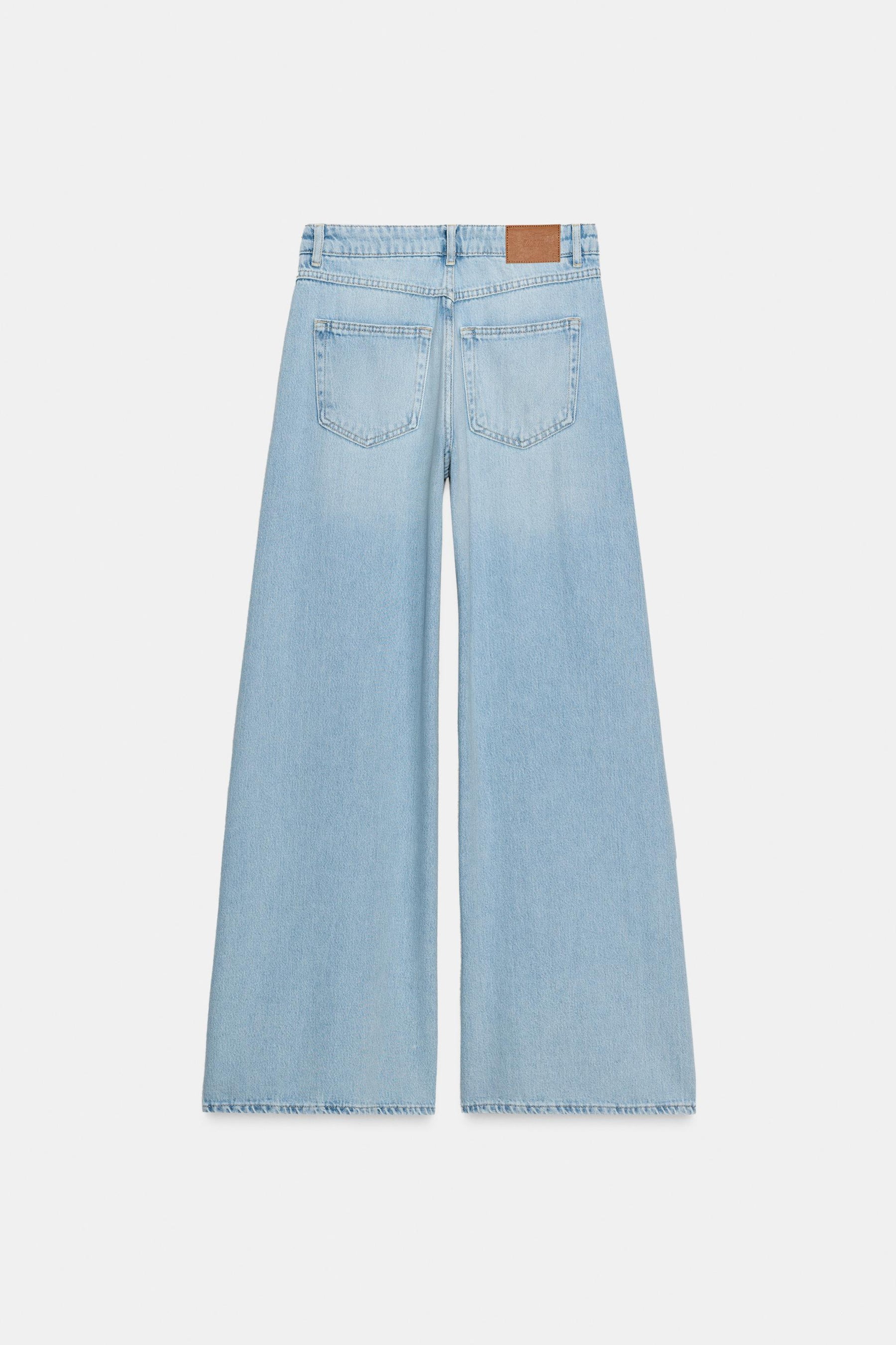 Wide-leg high-waist jeans