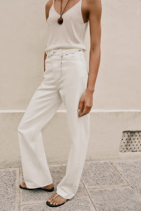 Pearlescent Belted Jeans