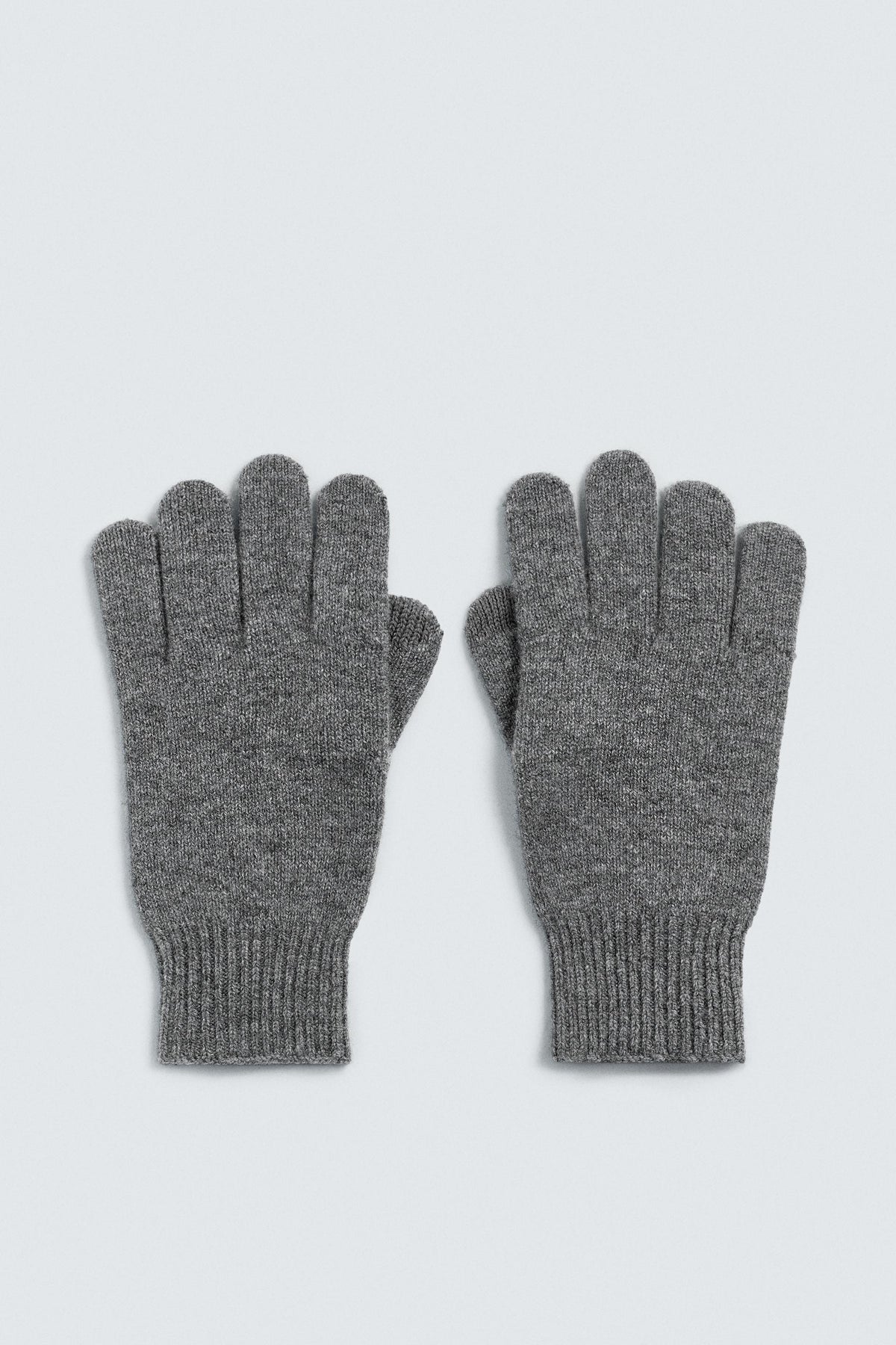 KNITTED WOOL BLEND GLOVES - Image 1