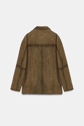 Oversized Suede Leather Jacket