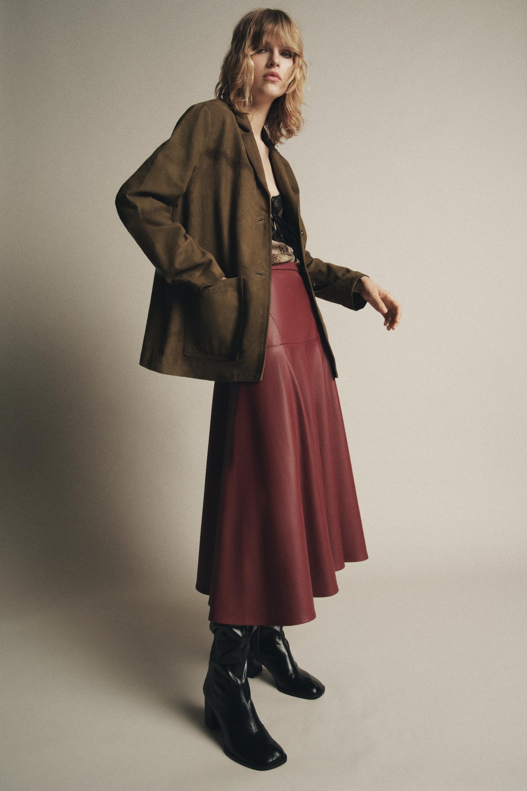 Oversized Suede Leather Jacket