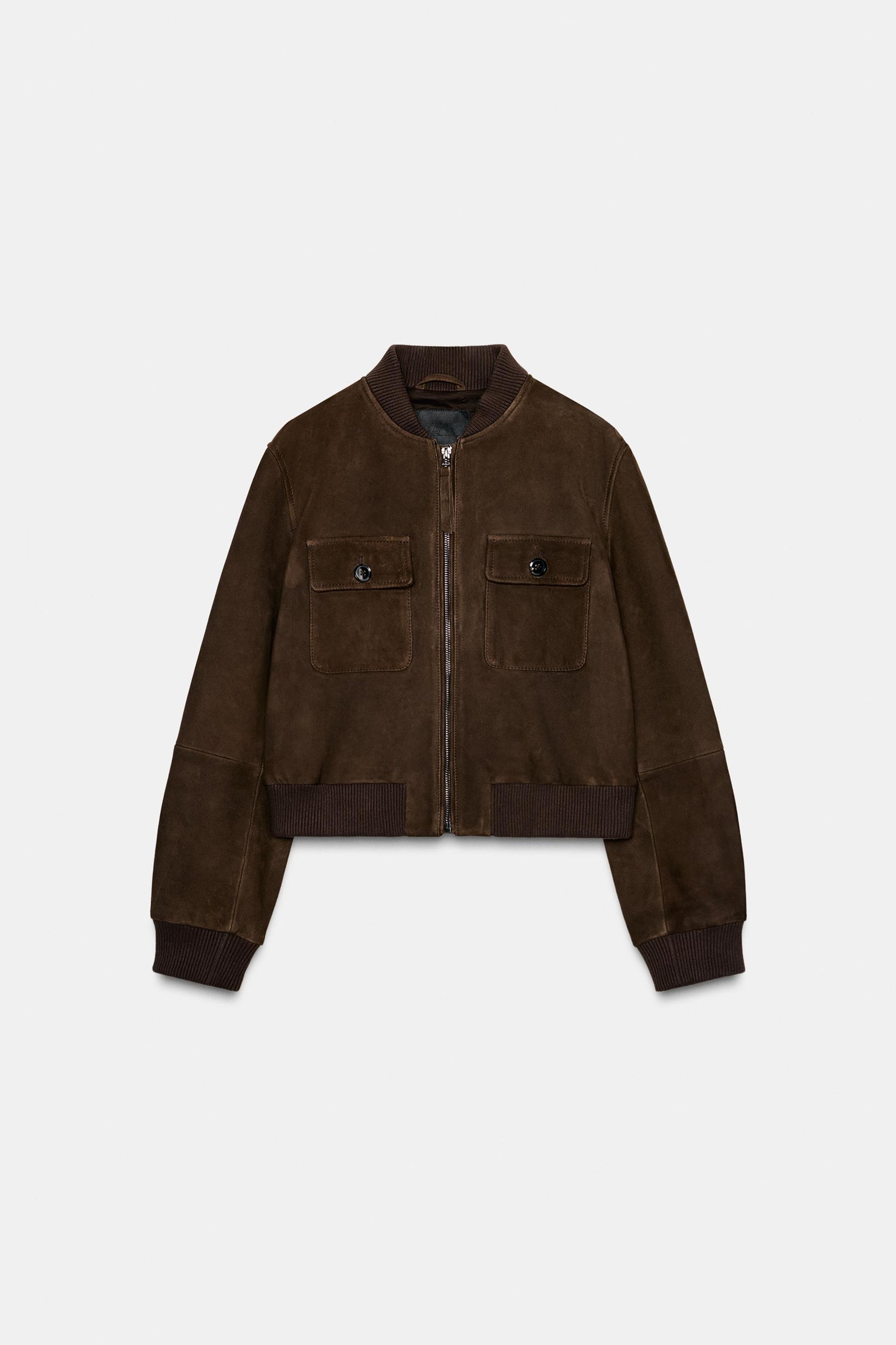 Suede Leather Bomber Jacket