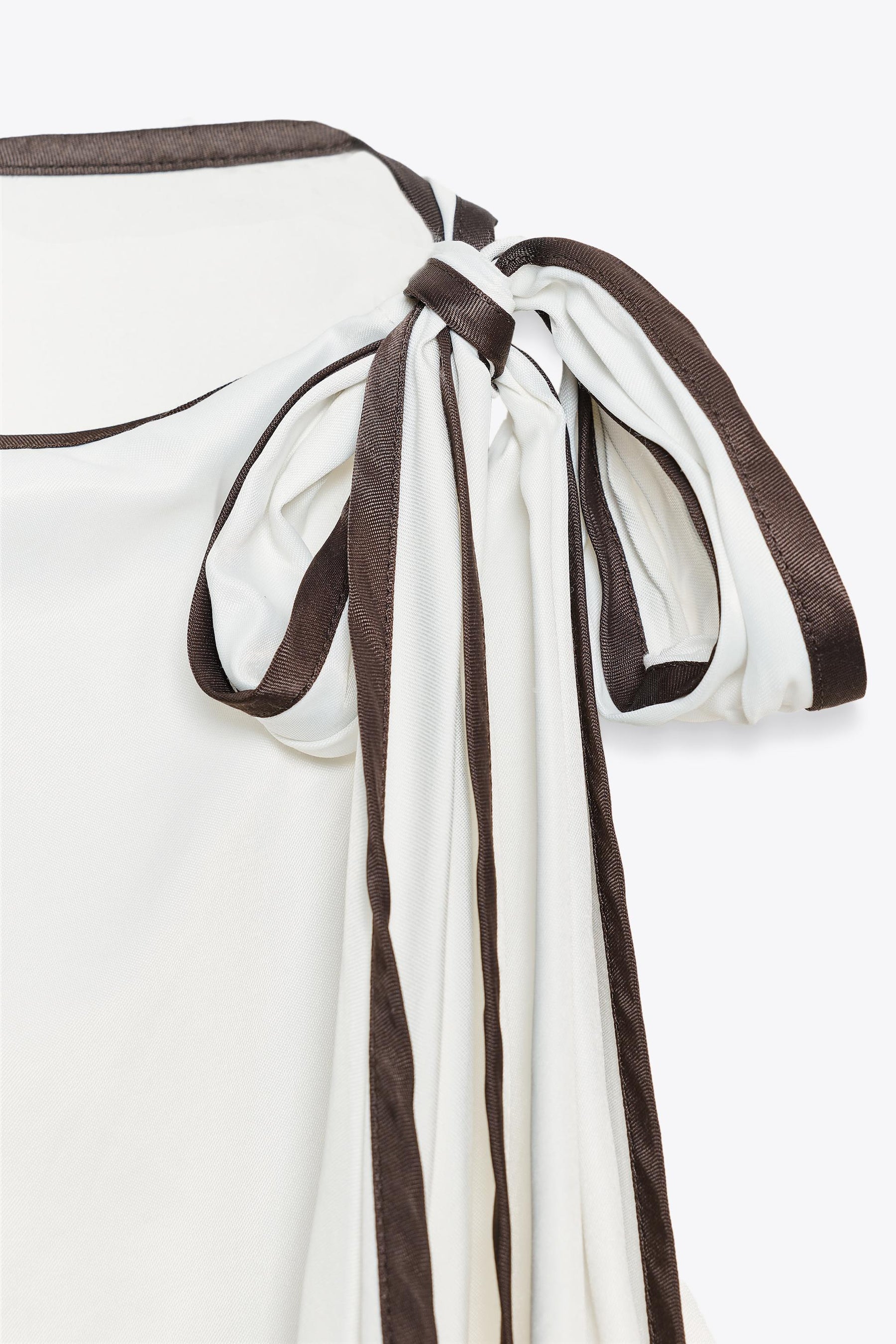 Satin Bow Trimmed Top