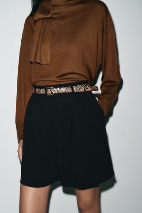 Darts Belted Bermuda Shorts