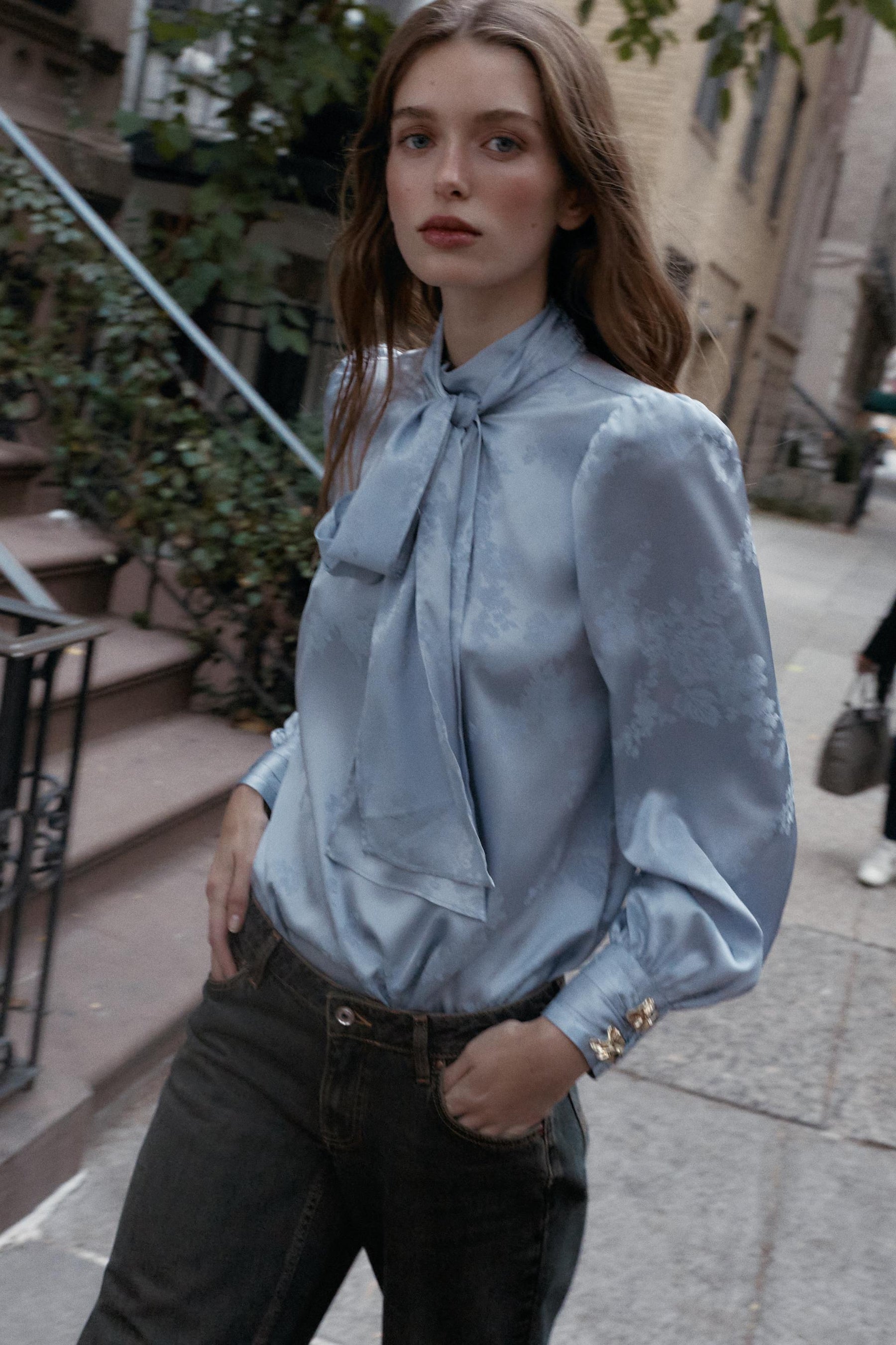 Satin-finish Jacquard Shirt