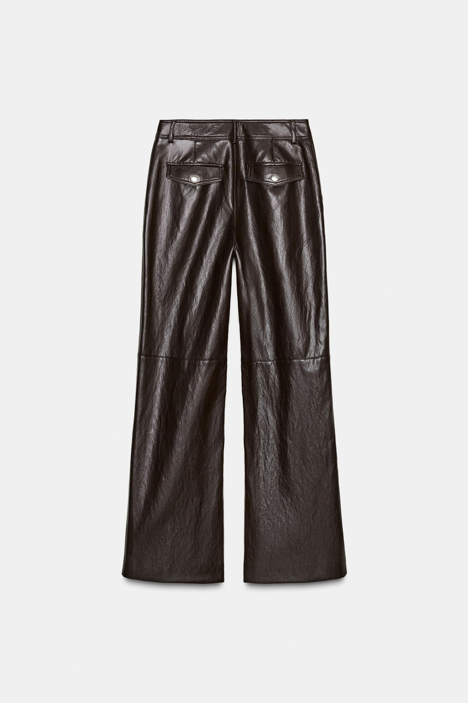 LEATHER STRAIGHT TROUSERS