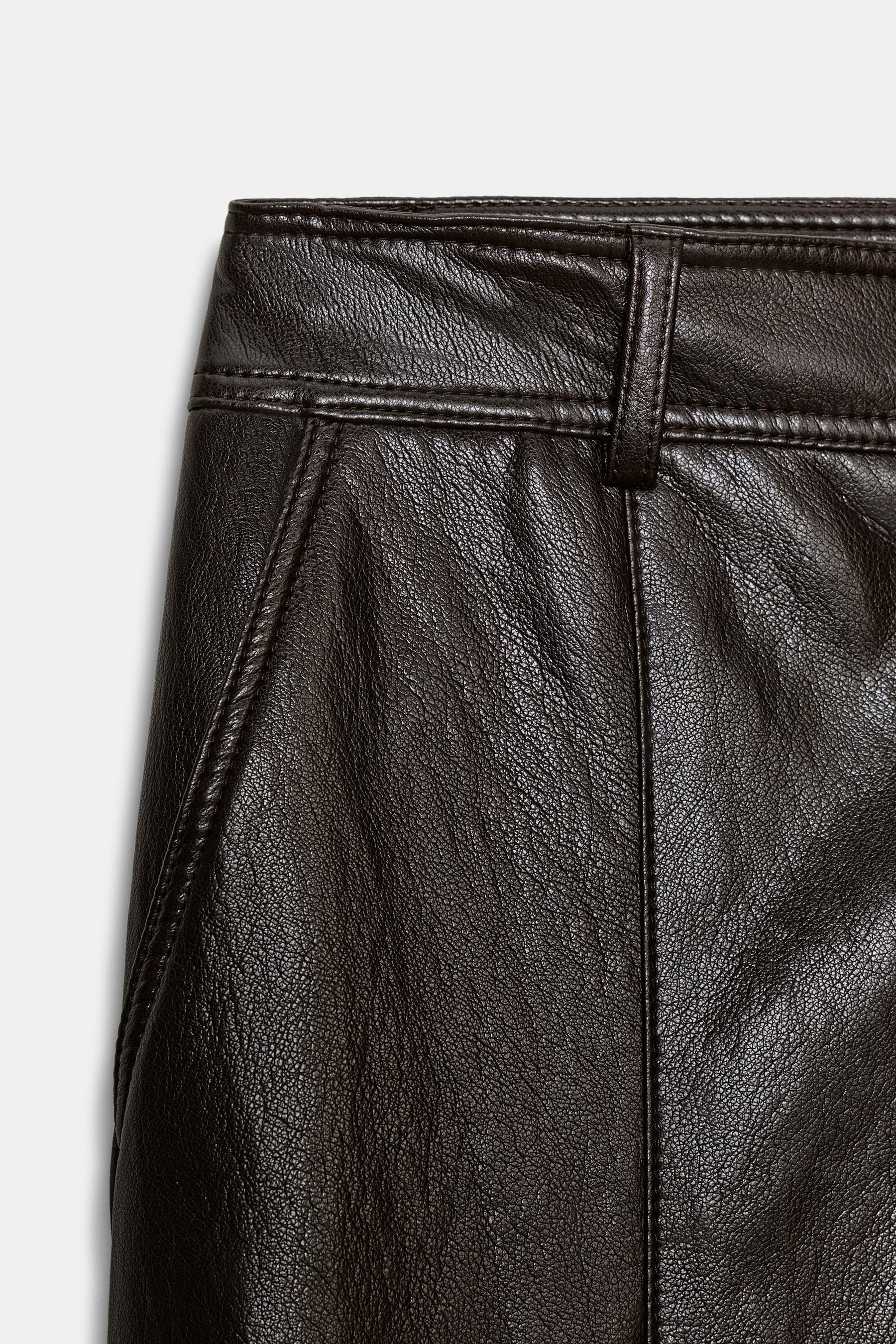 LEATHER STRAIGHT TROUSERS