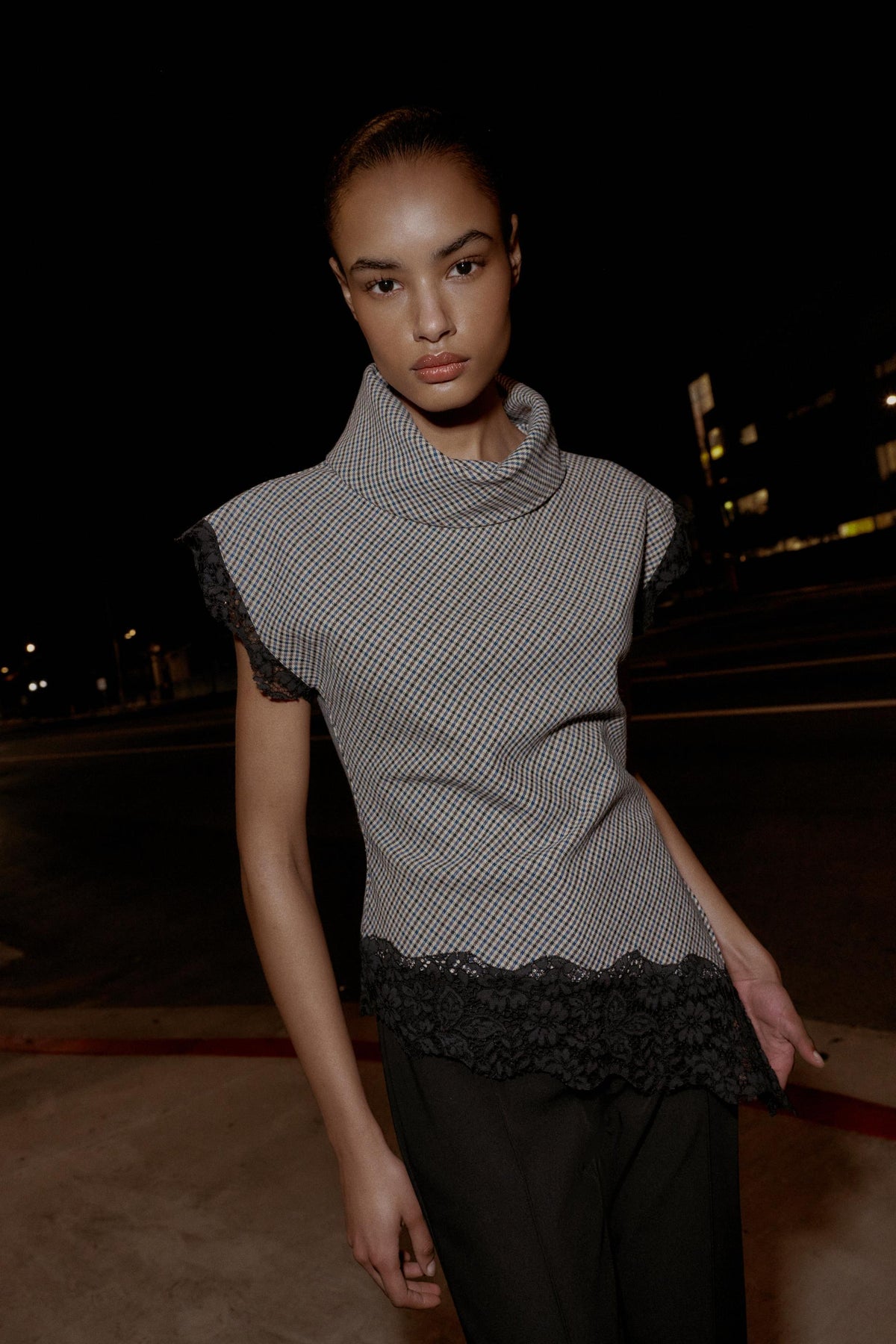 HOUNDSTOOTH LACE SHIRT