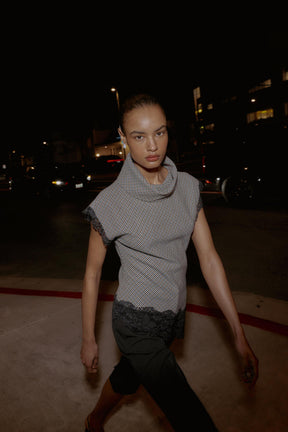 HOUNDSTOOTH LACE SHIRT