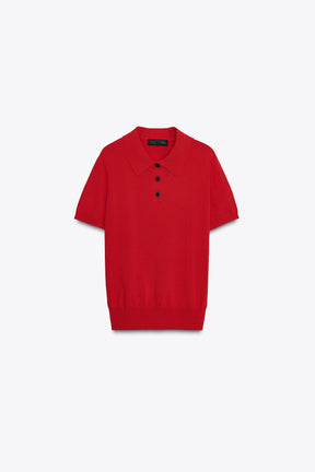 SHORT SLEEVE KNIT POLO SHIRT - Image 3