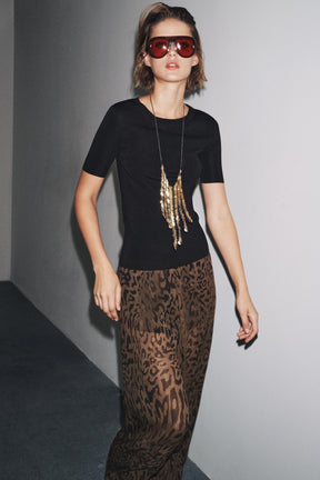 SHORT SLEEVE KNIT TOP - Image 2