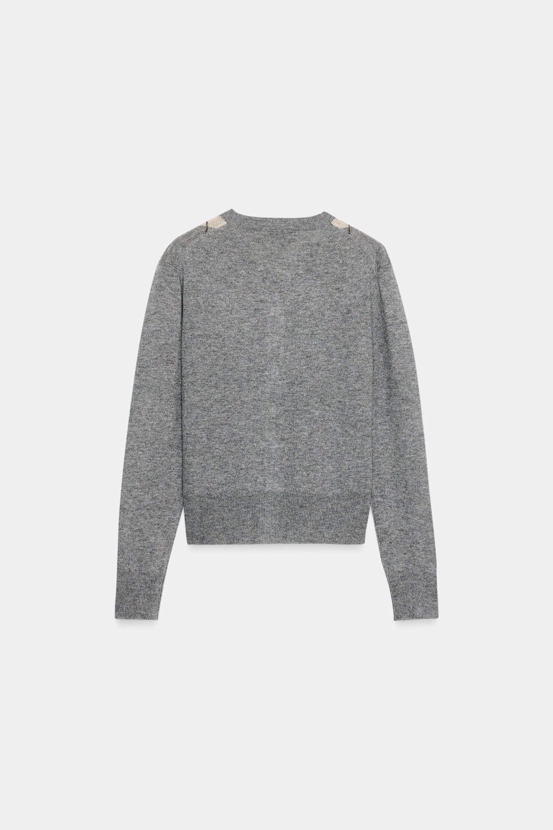 WOOL BLEND ARGYLE CARDIGAN