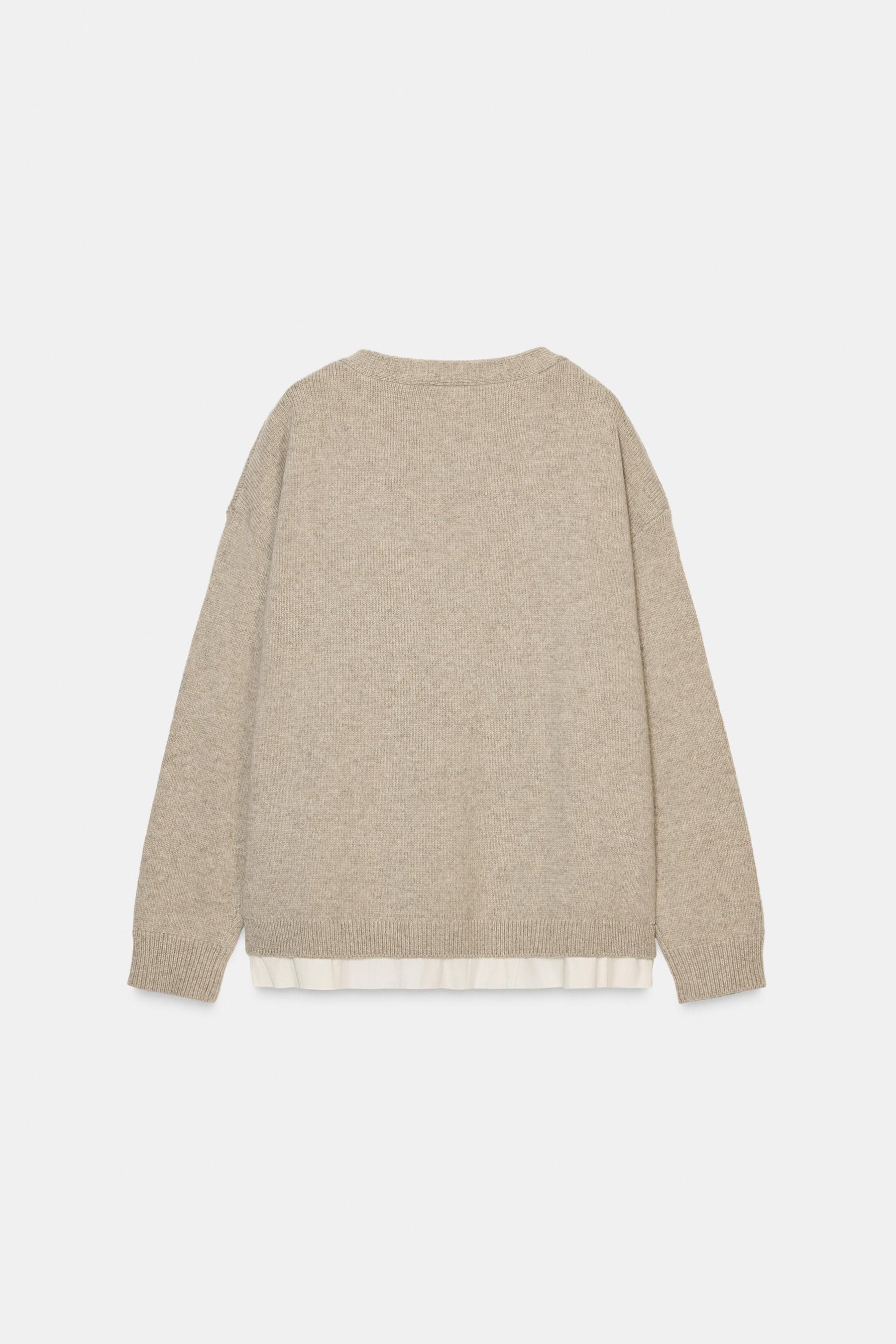 CONTRAST WOOL BLEND CARDIGAN - Image 7