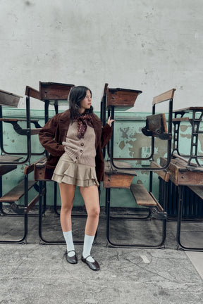 Ribbed Trim Cardigan