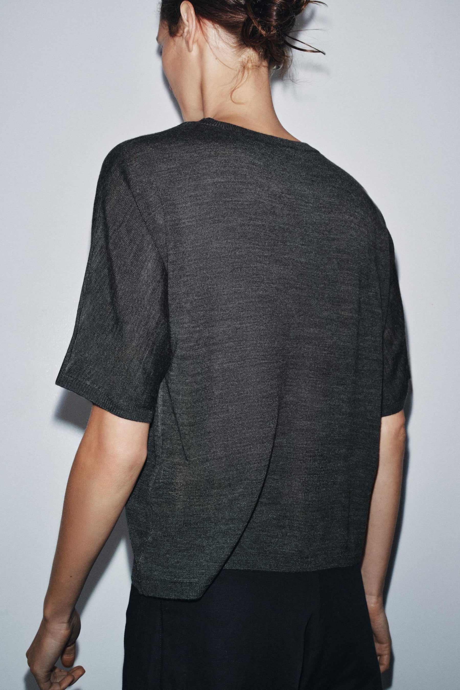 WOOL BLEND SHORT SLEEVE JUMPER - Image 3