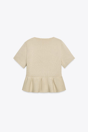 Peplum Cardigan Short Sleeve