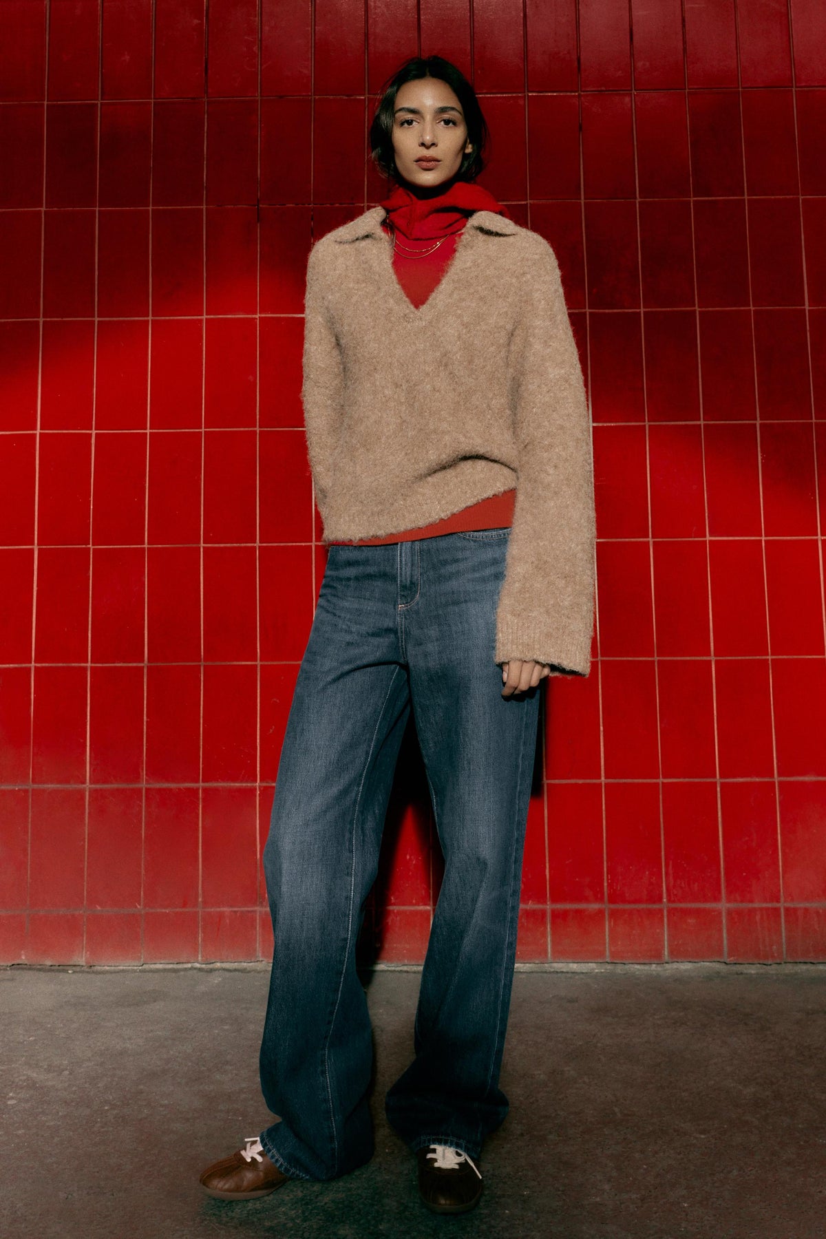 BRUSHED EFFECT KNIT JUMPER - Image 1