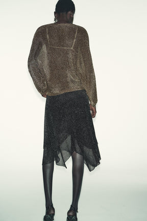 METALLIC KNIT SKIRT - Image 5