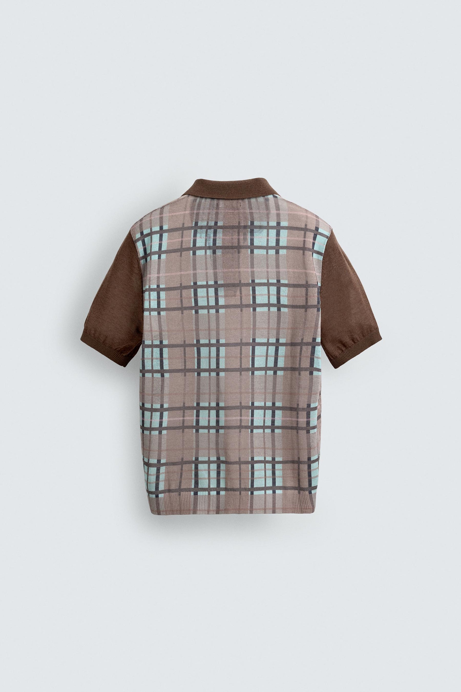 CHECK PRINT KNIT POLO SHIRT - Image 7
