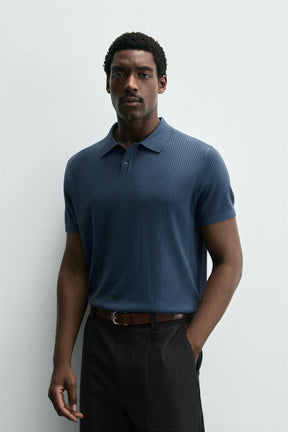 RIB KNIT POLO SHIRT - Image 2