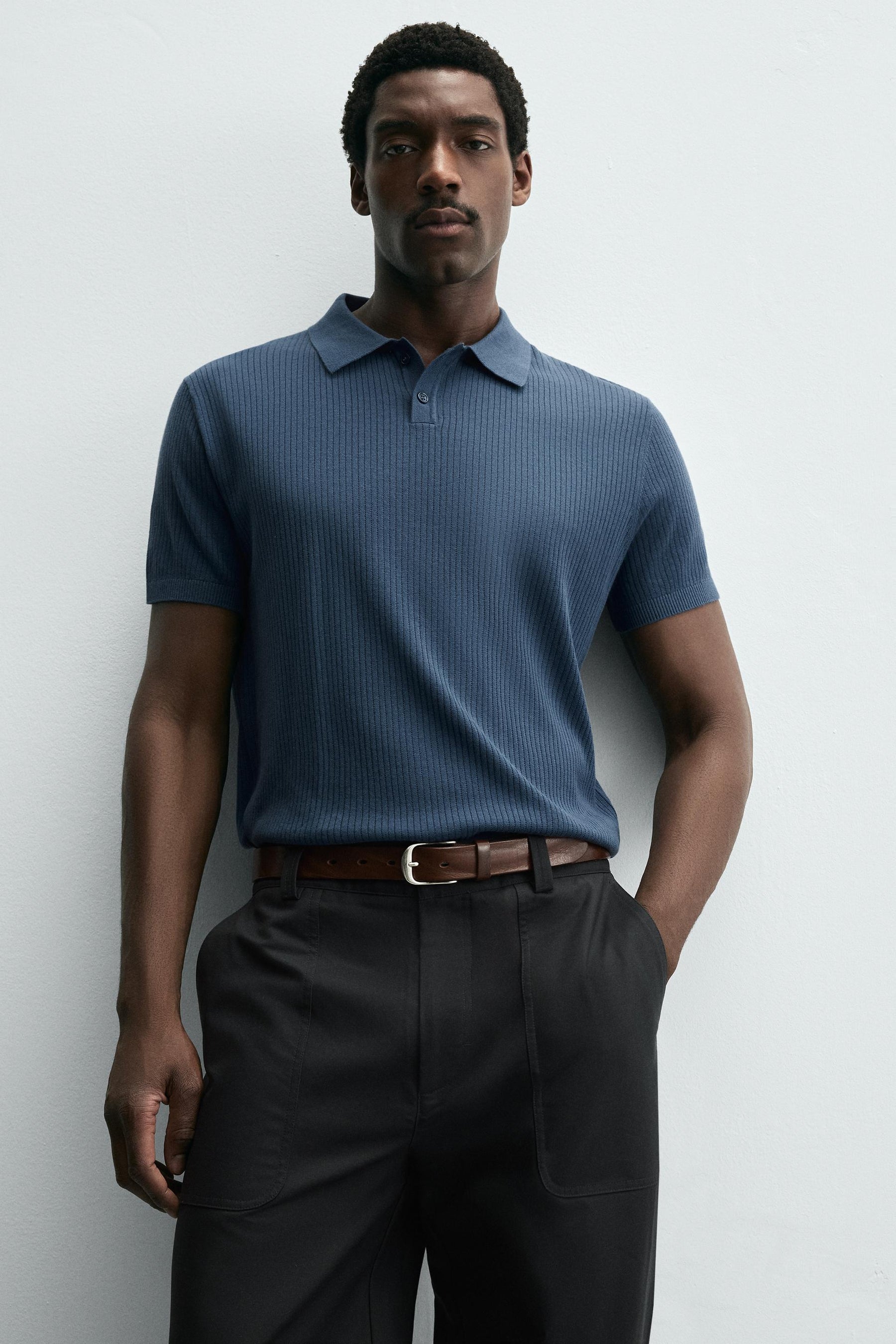 RIB KNIT POLO SHIRT - Image 6